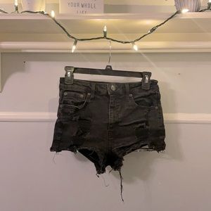 Ripped Black Jean Shorts